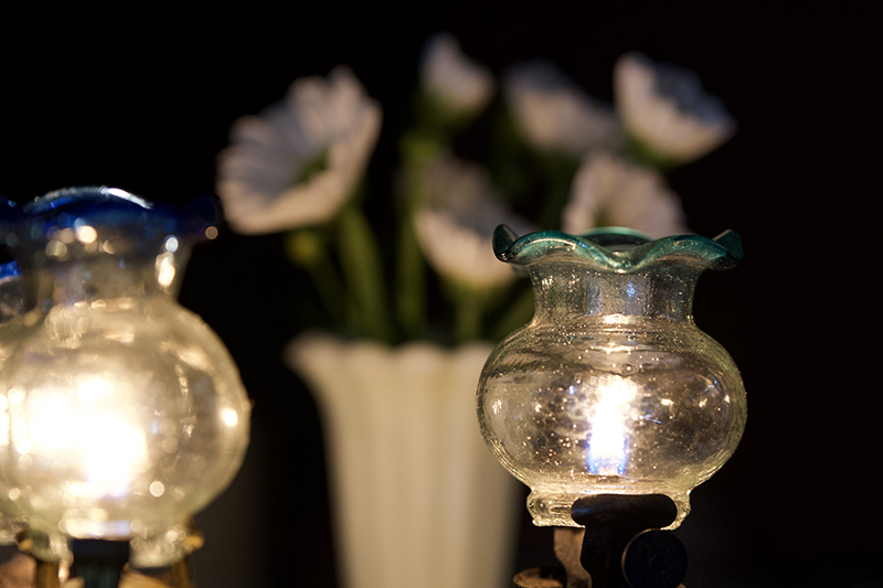 クリアブルーの金魚鉢ホヤ